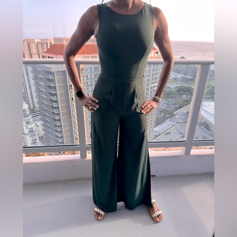 Hunter green Bebe jumpsuit